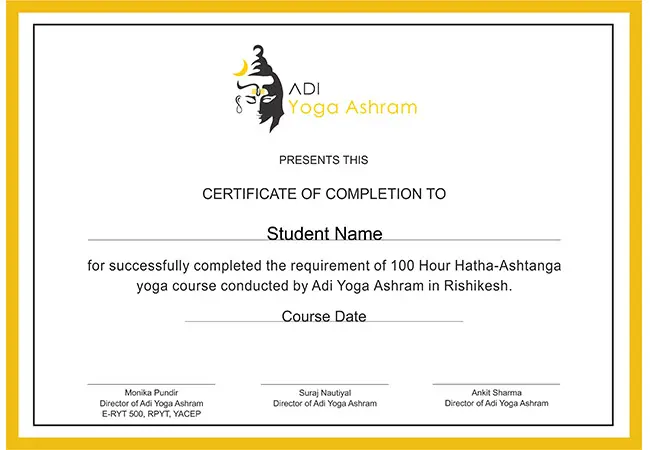 yoga-certification Sample Certificate